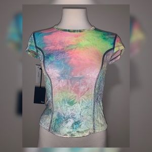 Aritzia Zaylee Rainbow Tie Dye Top